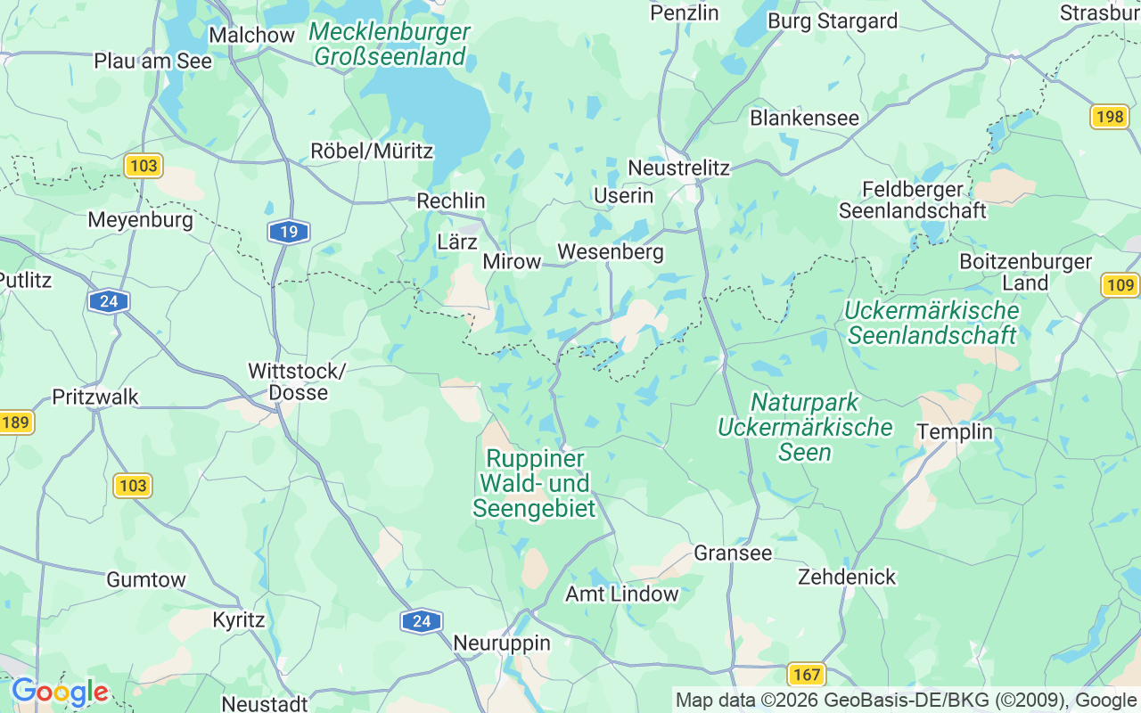 De locatie van Woonboot: Kleinzerlang, Duitsland