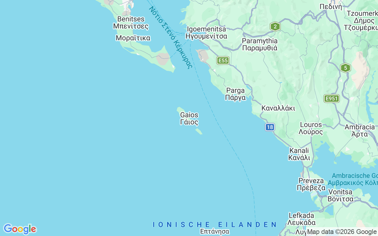 De locatie van Motorboot: Γάιος, Gaios