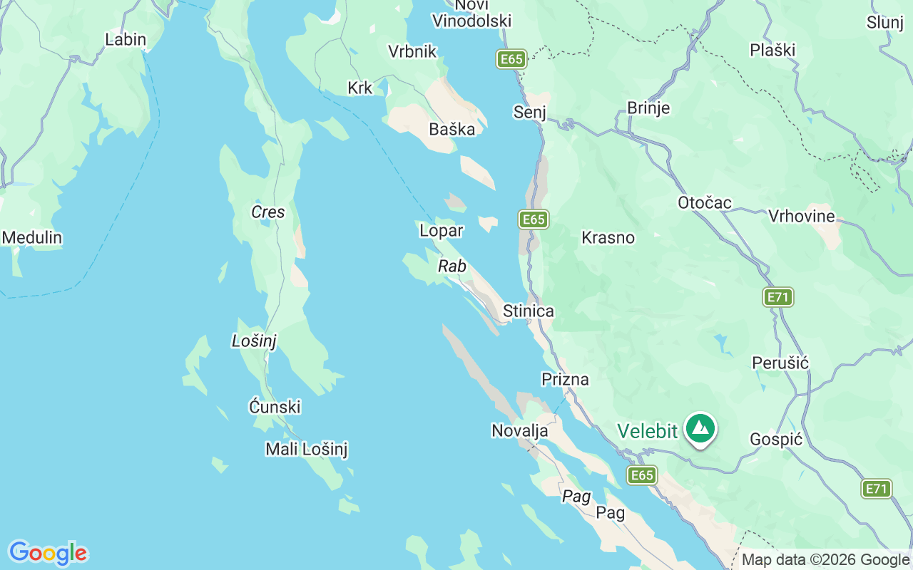 Localização do(a) Lancha: Barbat, Rab