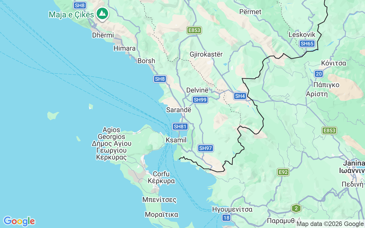 Localização do(a) Iate a motor: Saranda Port, Sarandë