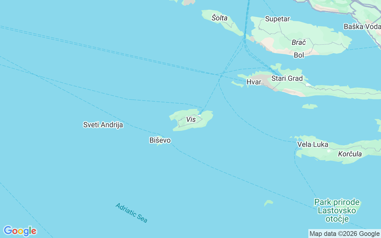 Location of the Motorboat: Milna Bay, Vis