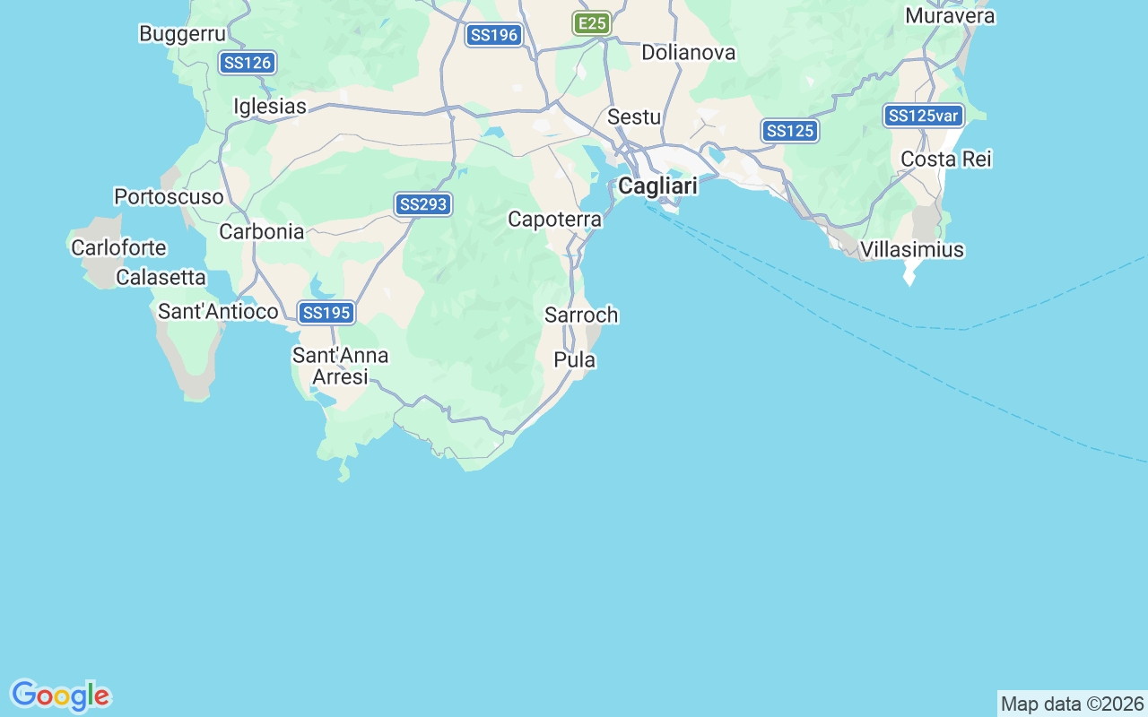 De locatie van Motorboot: Cala Verde, 09050 Pula