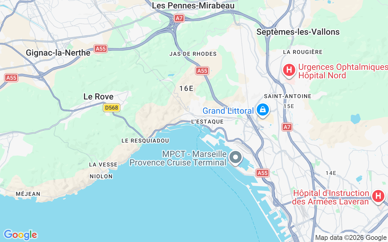 Emplacement du Semi-rigide: Port L'estaque, Marseille