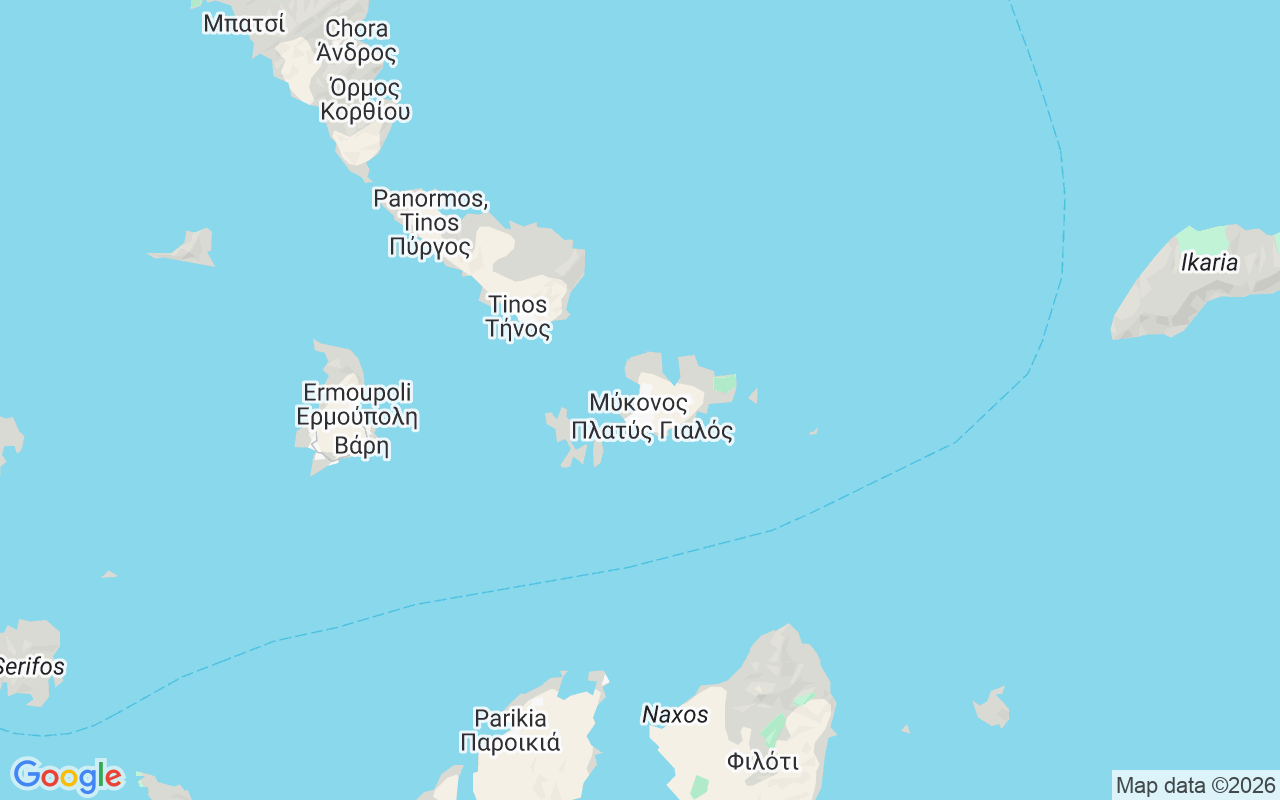De locatie van Motorboot: Ornos, Mikonos