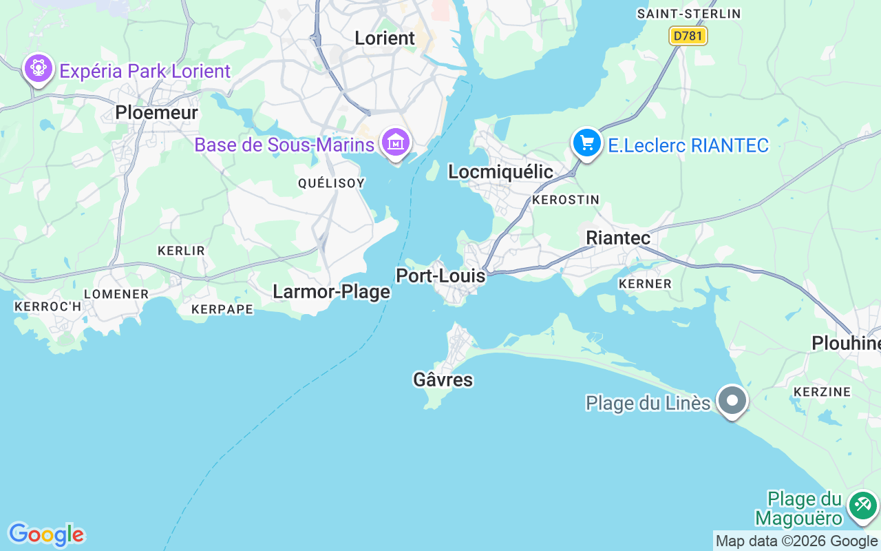 De locatie van RIB: Port Louis, 56100 Lorient