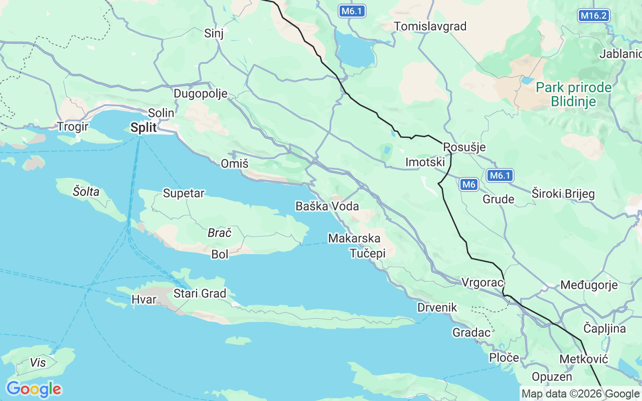 De locatie van Motorboot: Brela, Kroatië