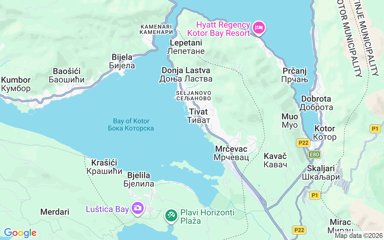 Location of the Gulet: Tivat Marina, Tivat