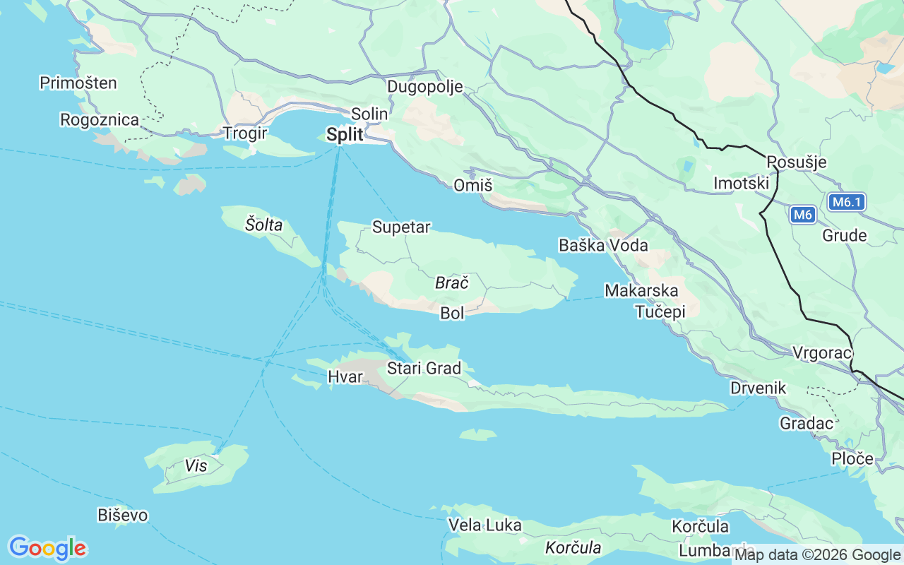 Location of the Gulet: Split, Brač