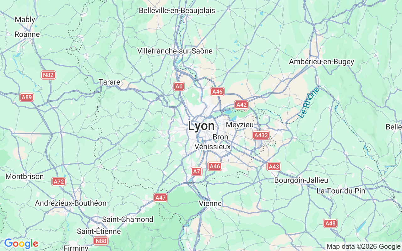 Emplacement du Semi-rigide: Albigny Sur Saône, Lyon