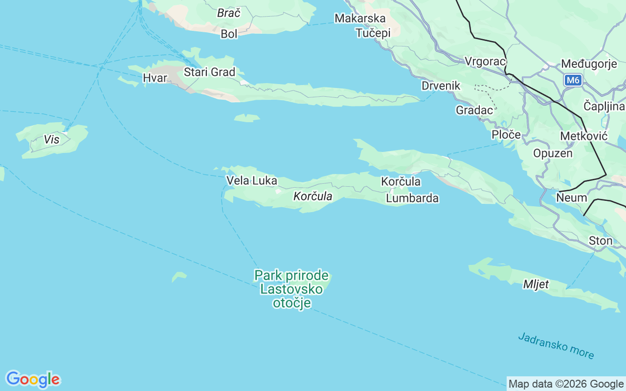 Emplacement du Voilier: Luka Us, Korčula
