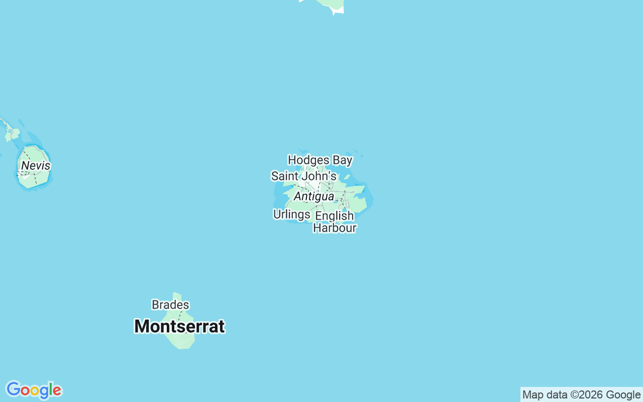 De locatie van Zeilboot: English Harbour, Antigua, Antigua En Barbuda