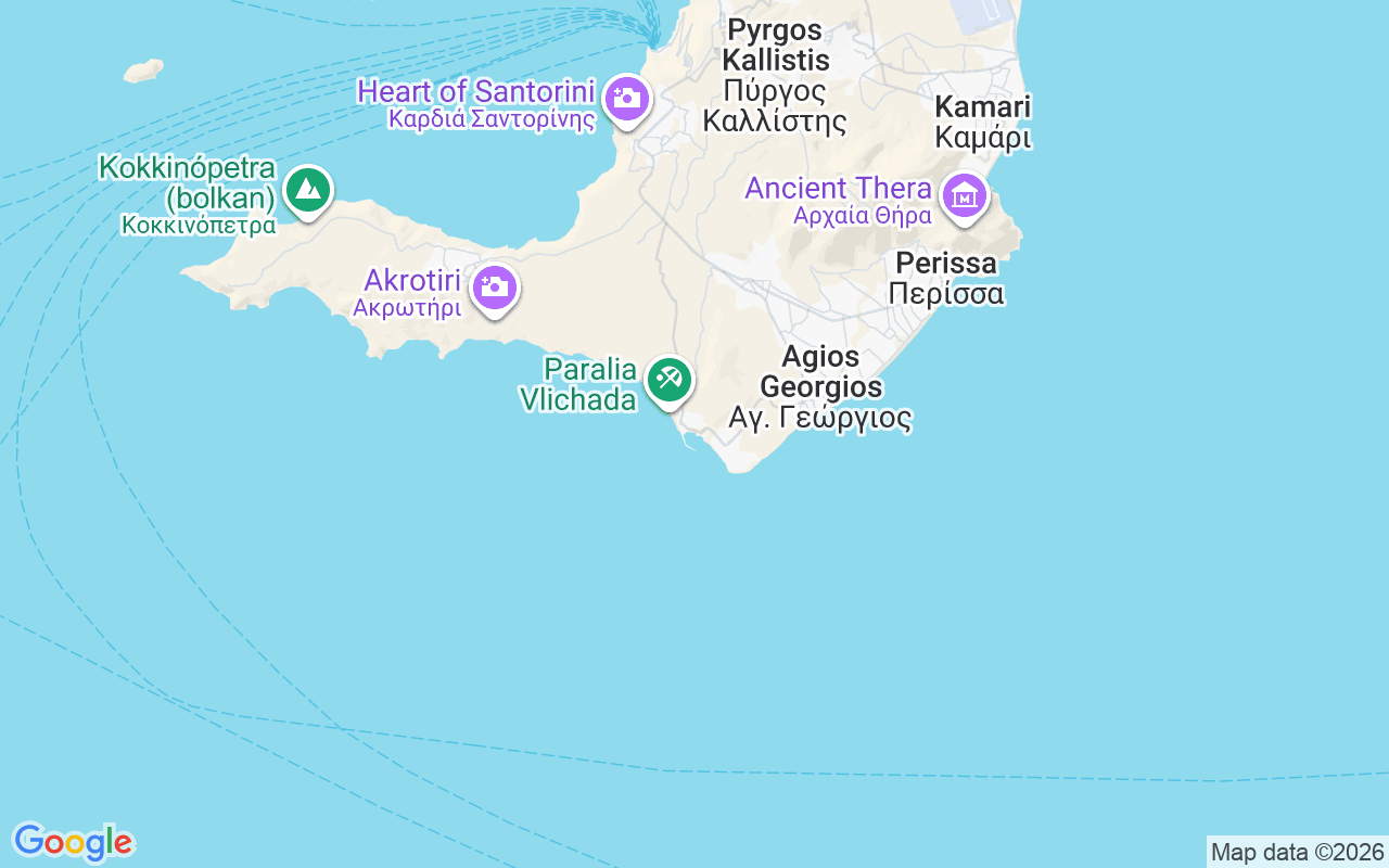Location of the Catamaran: Vlychada Marina, Santorini