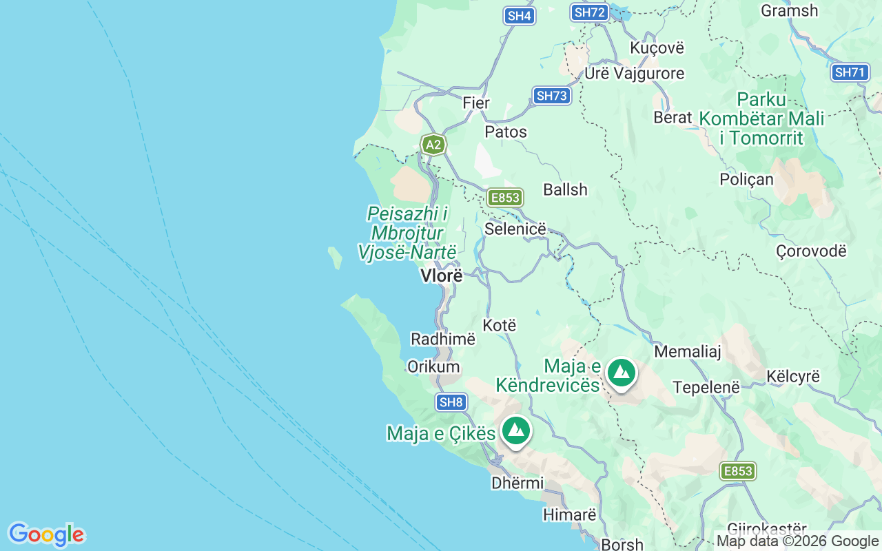 De locatie van RIB: Vlore, Vlorë