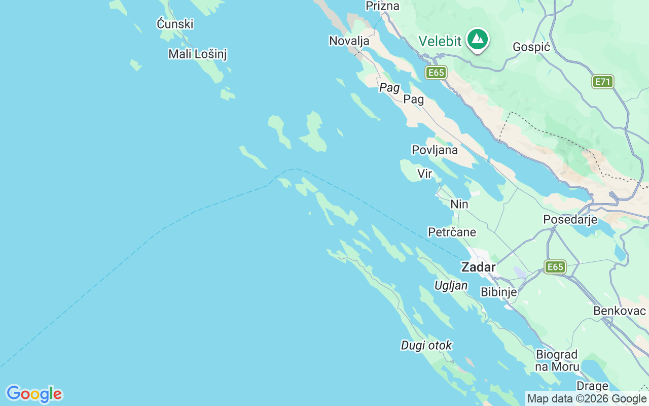 De locatie van Motorboot: Brgulje, Molat
