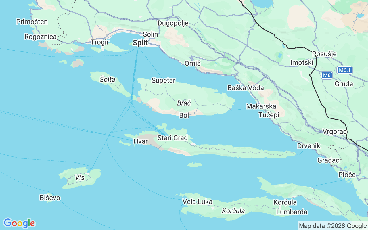 De locatie van RIB: Bol, Kroatië