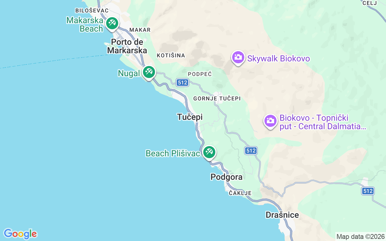 Localização do(a) Lancha: Tučepi, Croácia
