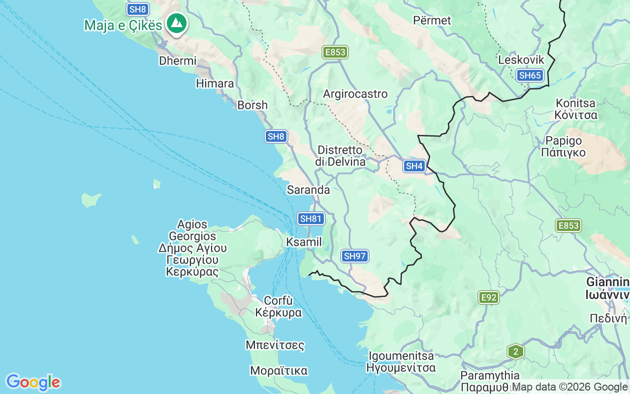 Luogo Barca a motore: Limani, Saranda
