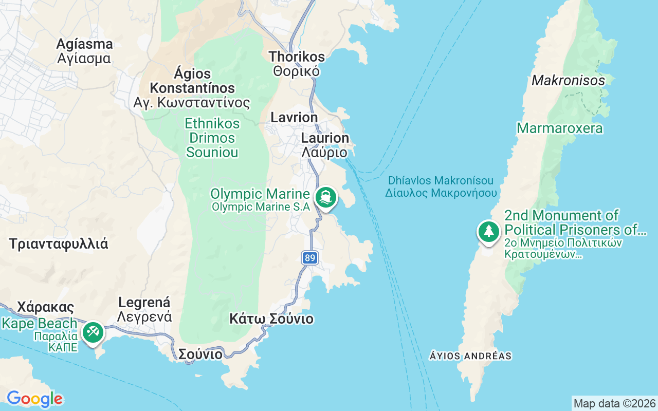Plats för Segelbåt: Laurion, Grekland