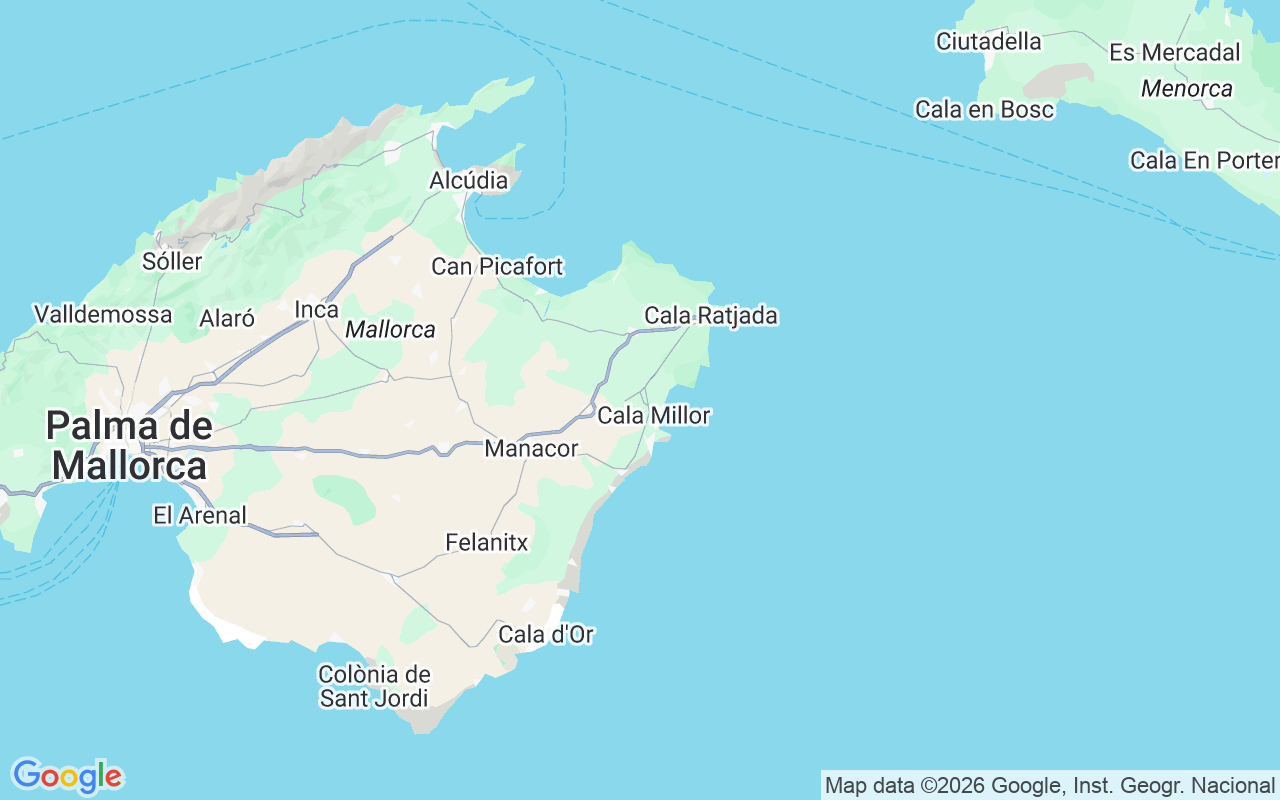 De locatie van Jetski: Costa De Los Pinos,Cala Millor- Mallorca, 07550 Son Servera