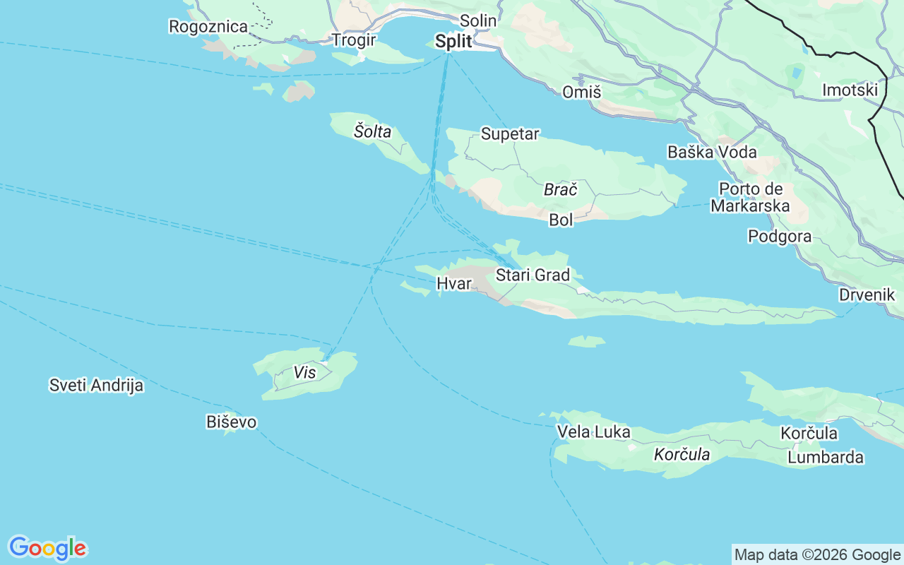 Localização do(a) Lancha: Križna Luka, Hvar