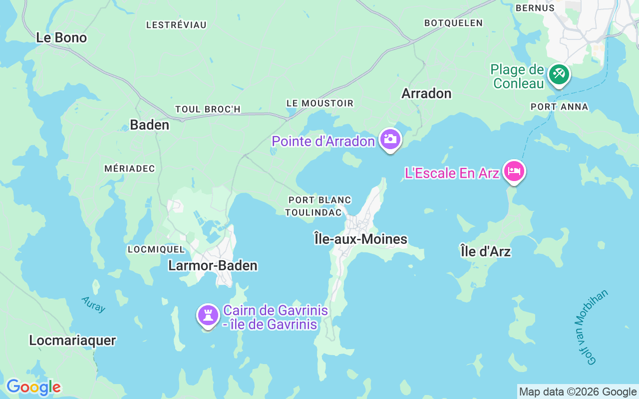 De locatie van RIB: Port Blanc, Baden