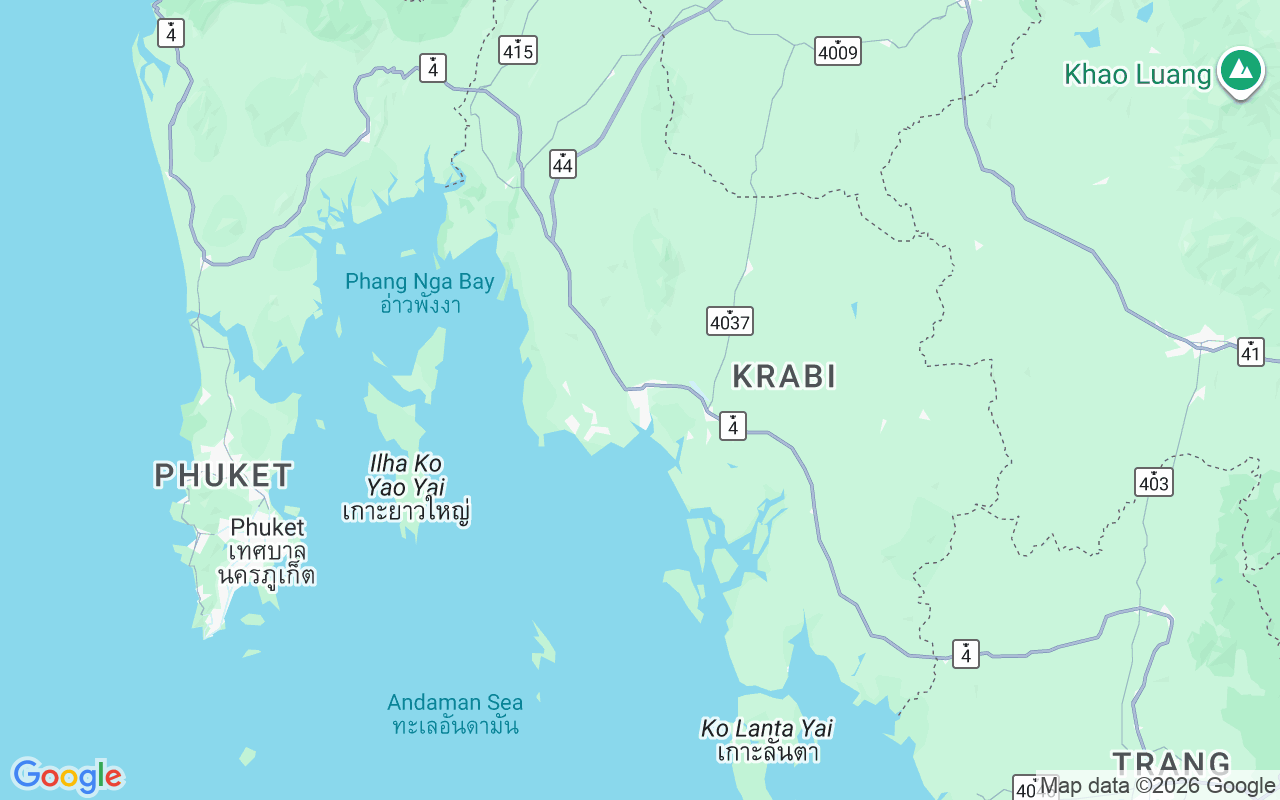 Localização do(a) Iate a motor: Ao Thalane, Krabi