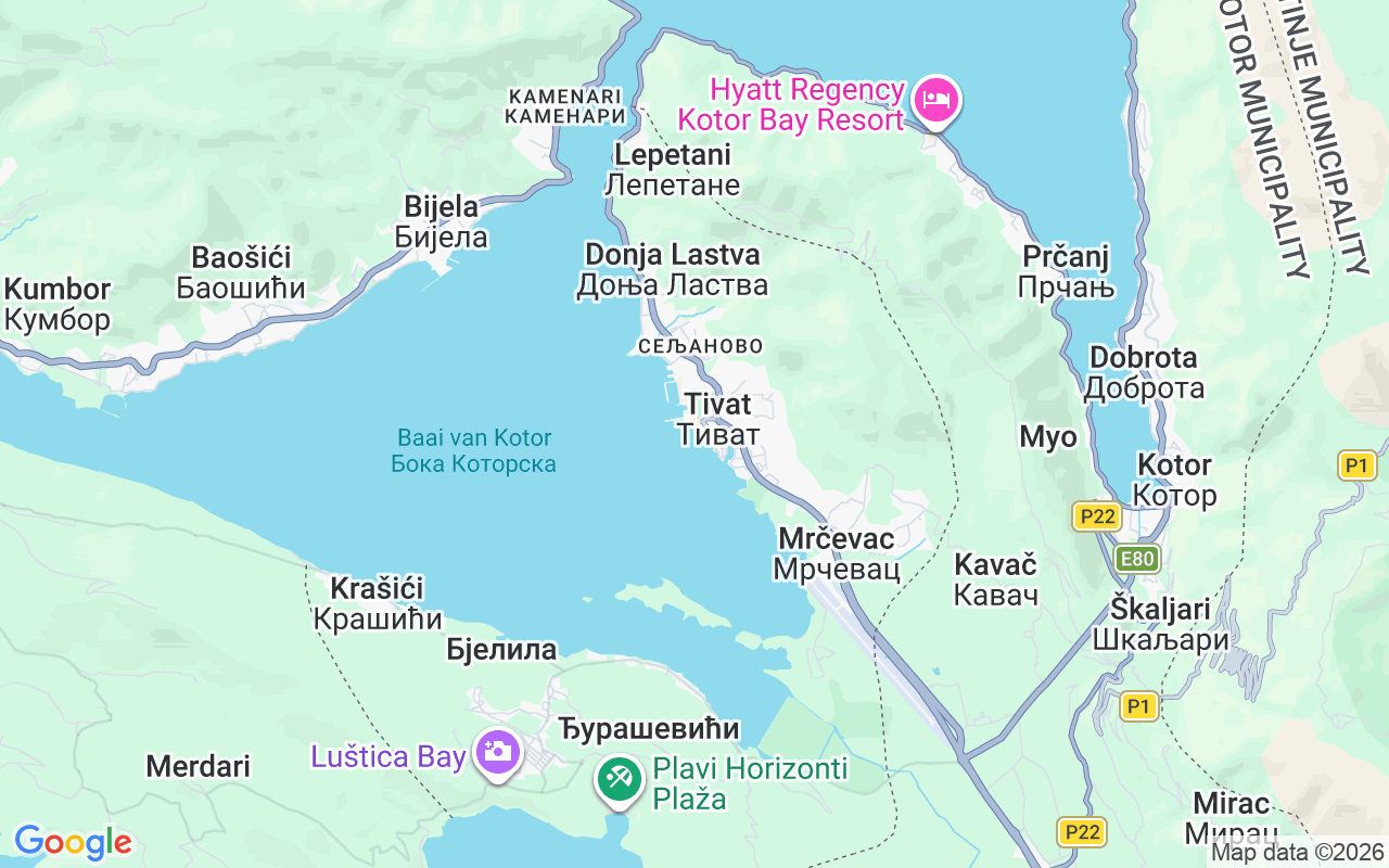 De locatie van Gulet: Jachthaven Van Tivat, Tivat