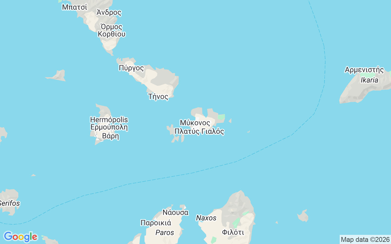 Localização do(a) Lancha: Ornos, Míconos