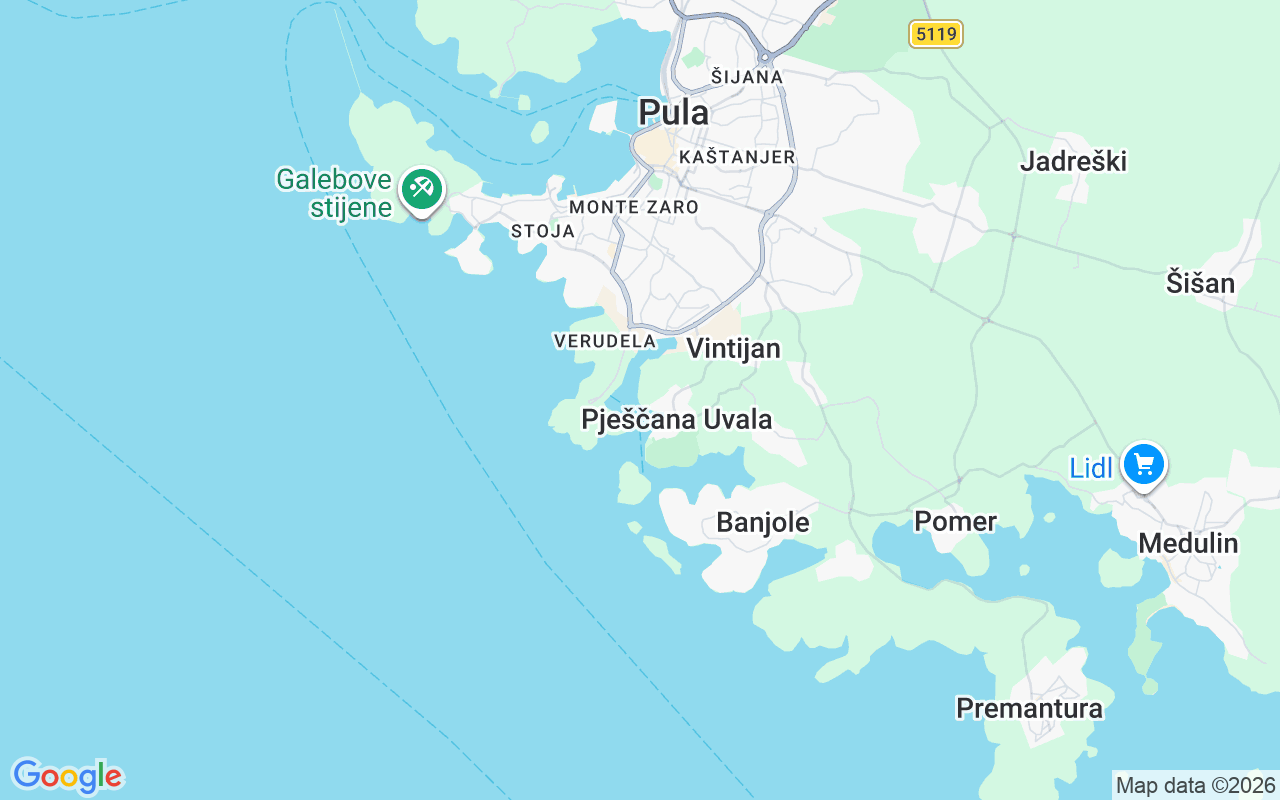 Localização do(a) Lancha: Pula, Croácia