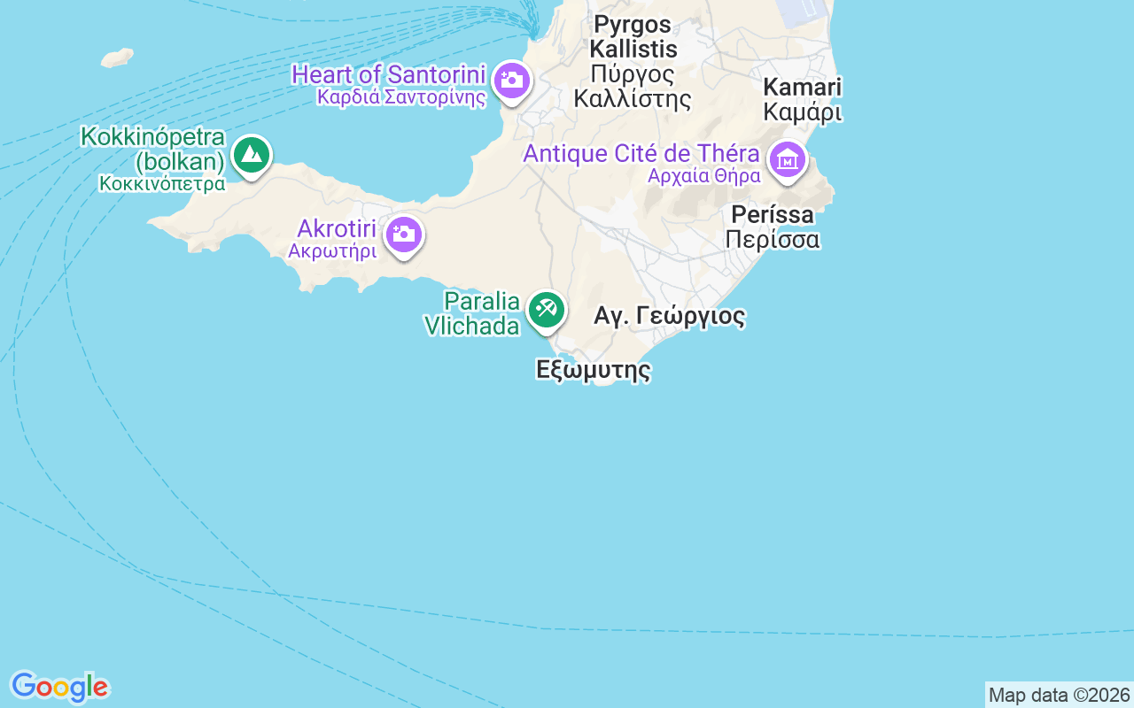 Emplacement du Catamaran: Vlychada Marina, Santorin