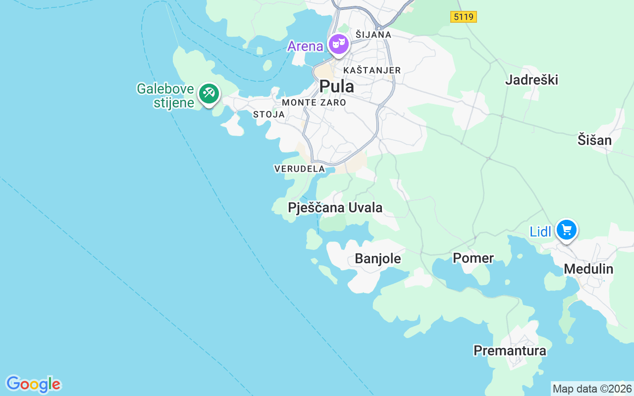 Plats för Segelbåt: Pula, Kroatien