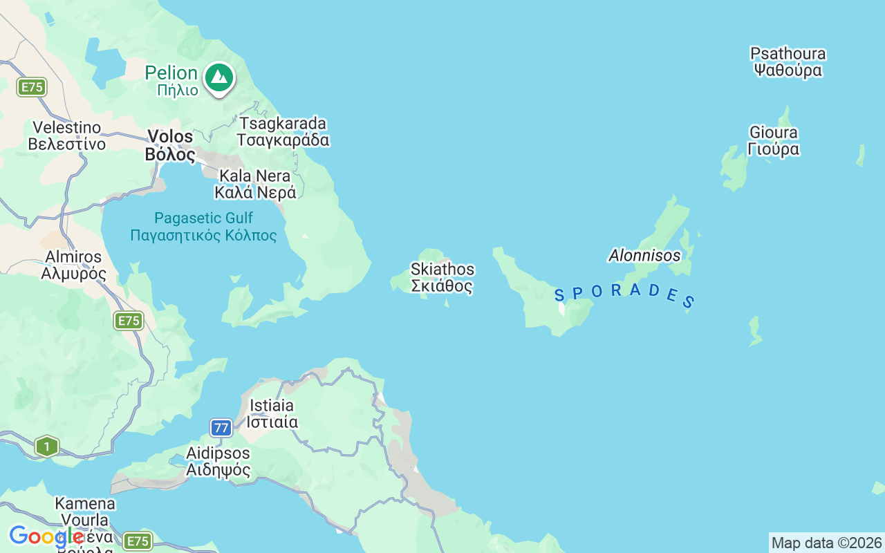 Location of the Motorboat: Vromolimos, Skiathos