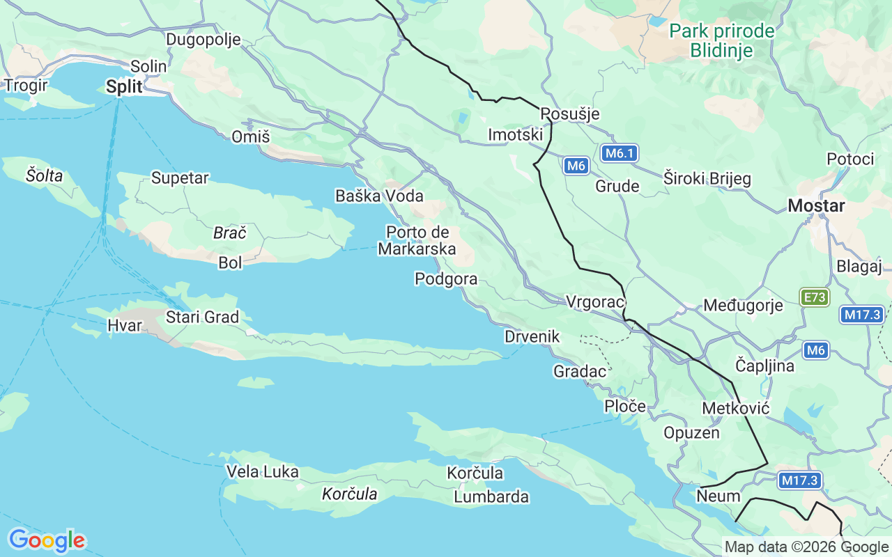 Localização do(a) Lancha: Podgora, Croácia
