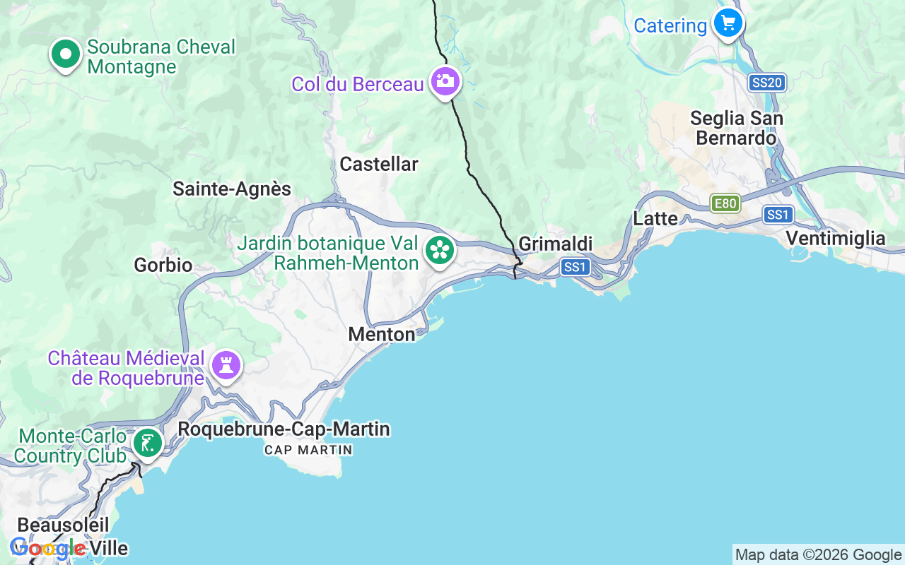 Localização do(a) Iate a motor: 06500 Menton, França