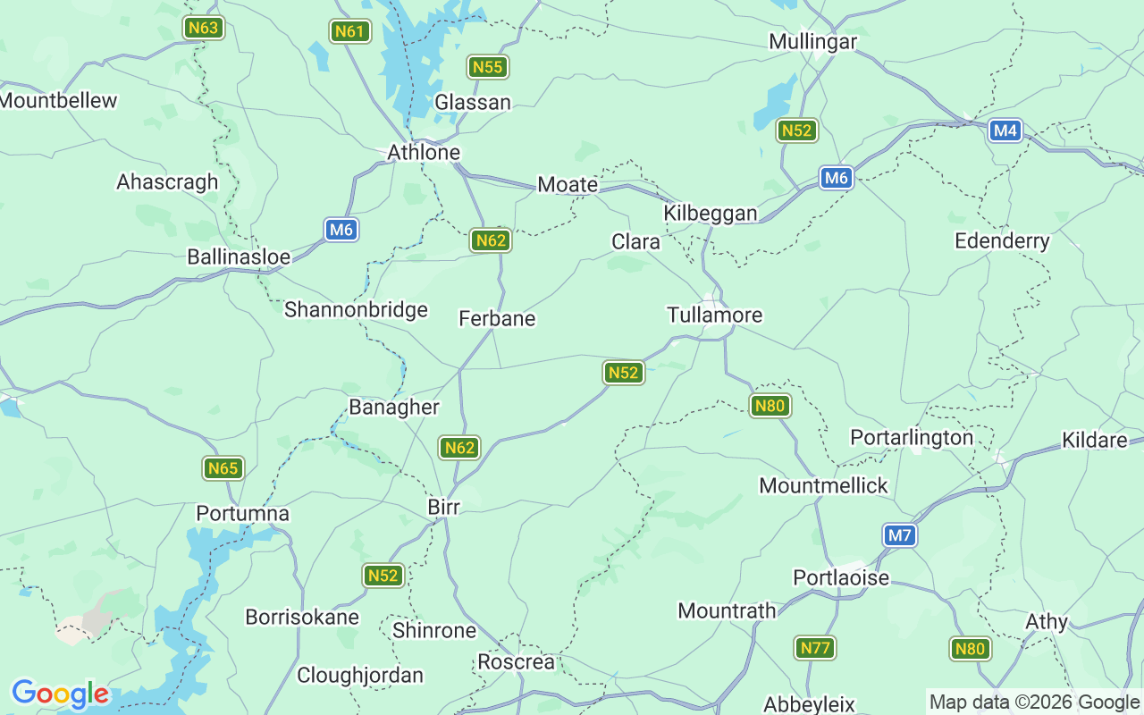 De locatie van Woonboot: County Offaly, Ierland