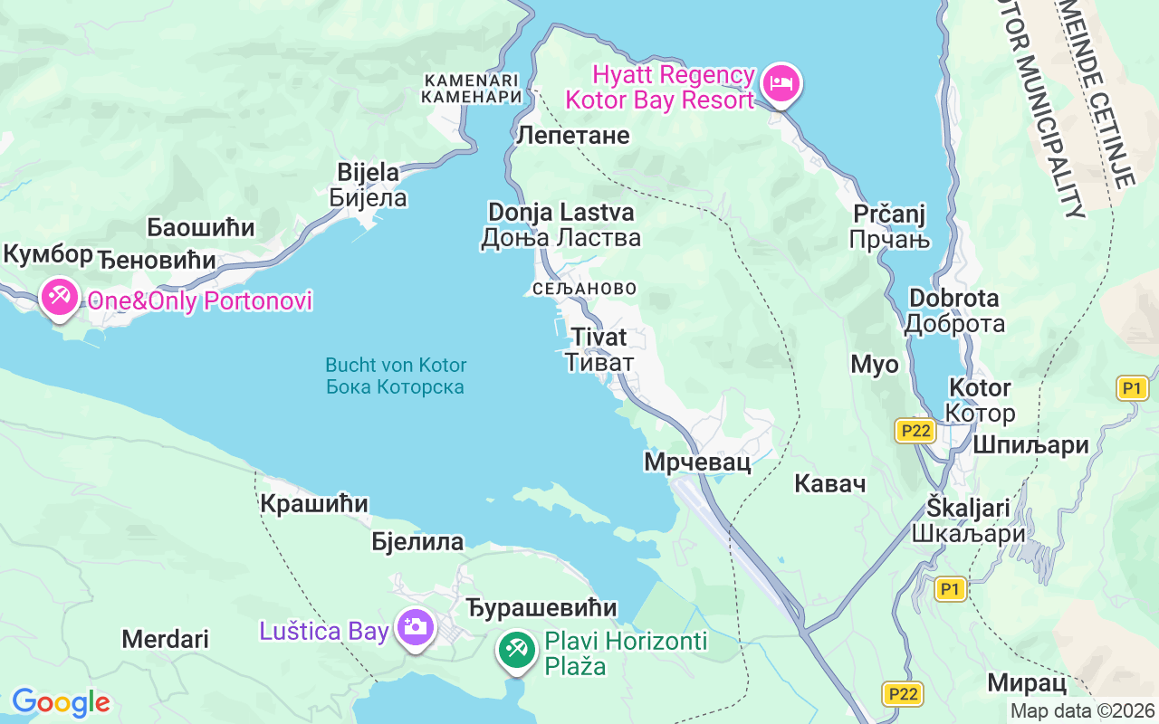 Liegeplatz Gulet: Achthafen Tivat, Tivat
