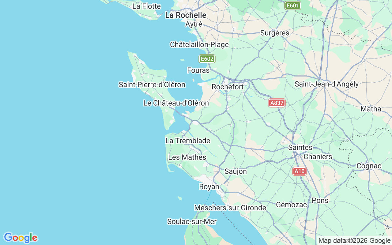 De locatie van Jetski: Tremblade, Marennes