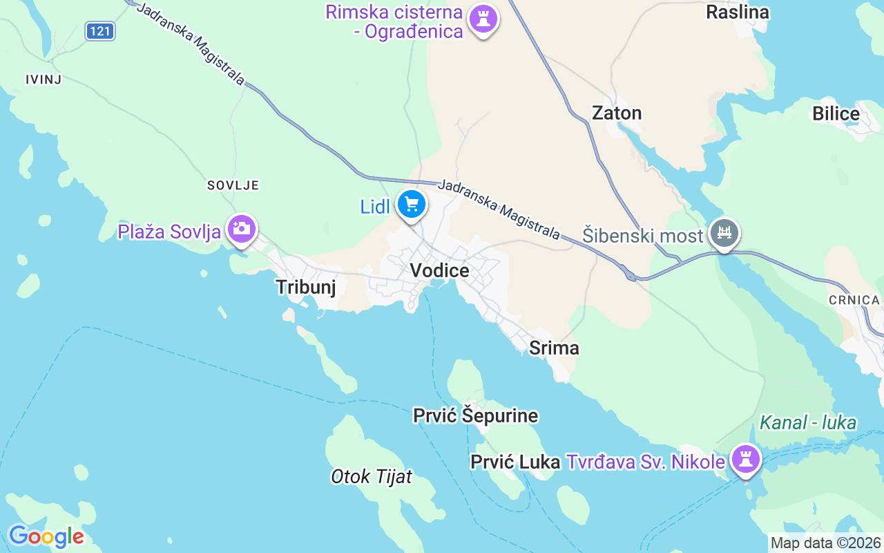 De locatie van Zeilboot: Aci Marina Vodice, Vrulje