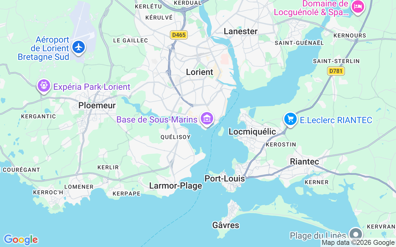De locatie van RIB: Port De La Base (Bsm), 56100 Lorient