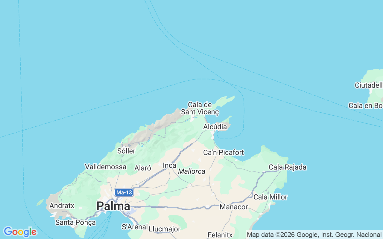 Ubicación Neumática: Puerto De Pollensa, 07460 Pollença