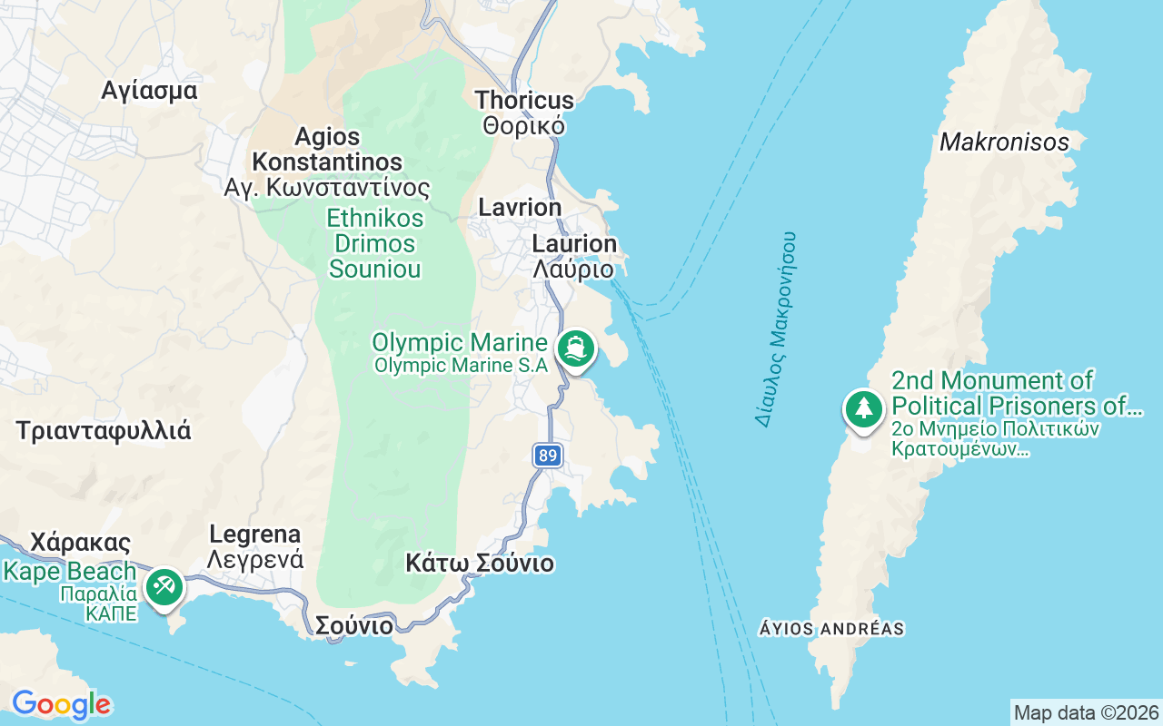 De locatie van Motorboot: Olympic Marine, Laurion