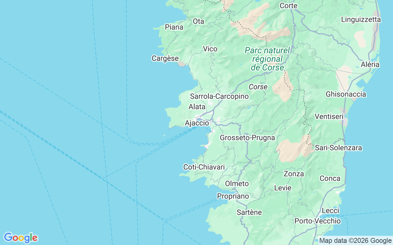 De locatie van RIB: Port Amirauté, Ajaccio