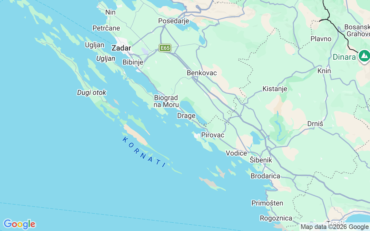 De locatie van RIB: Pakoštane, Pakoštane
