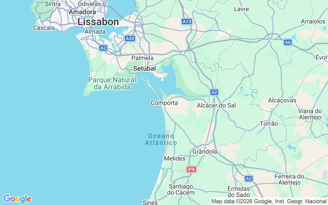 De locatie van Motorboot: Comporta, Portugal