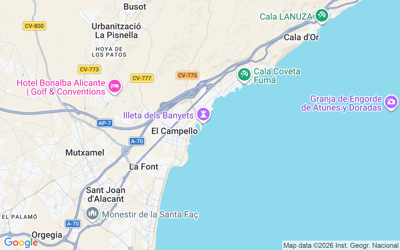 Localização do(a) Lancha: El Campello, Espanha