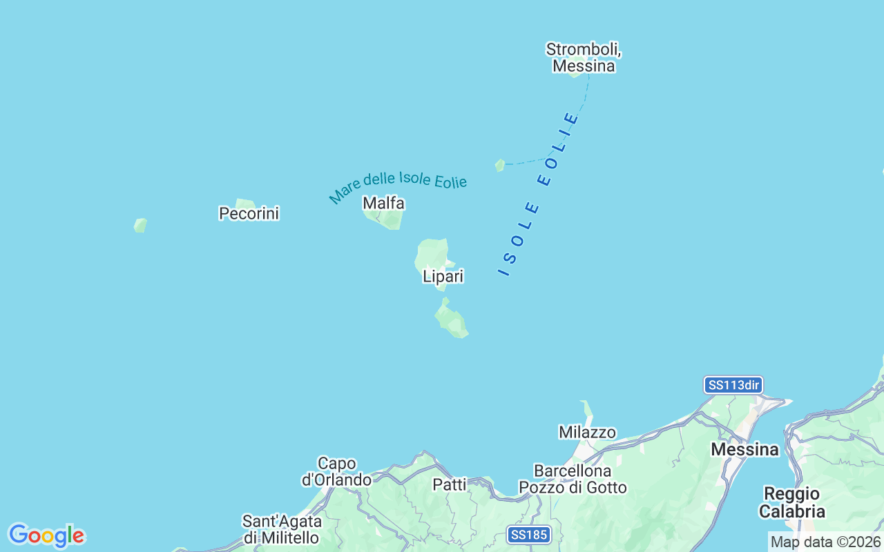 De locatie van RIB: Marina Lunga, Lipari