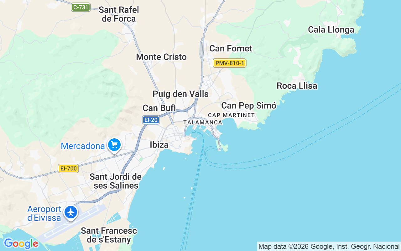 Localização do(a) Iate a motor: Ibiza, Espanha