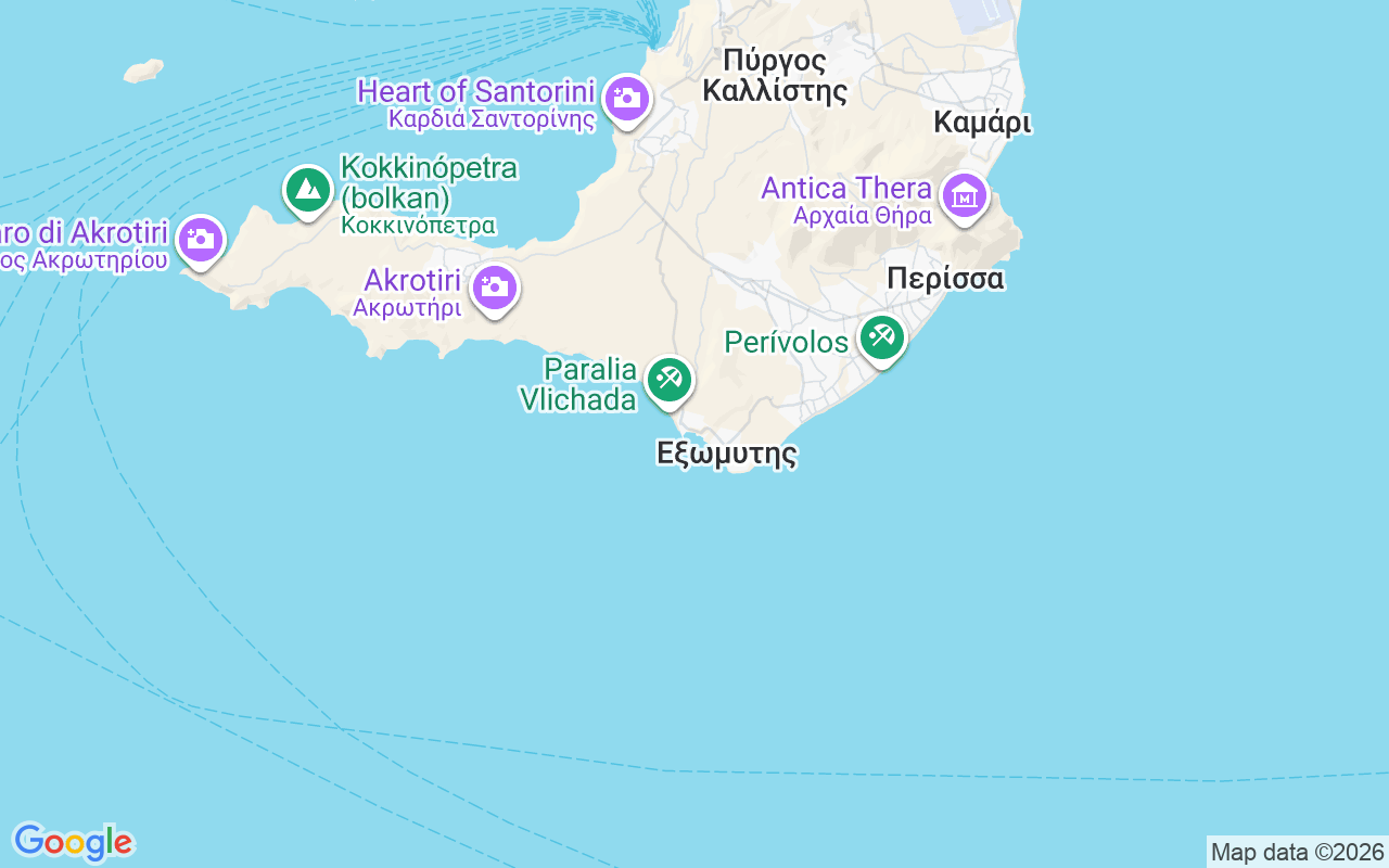 Luogo Gommone: Vlychada Marina, Santorini