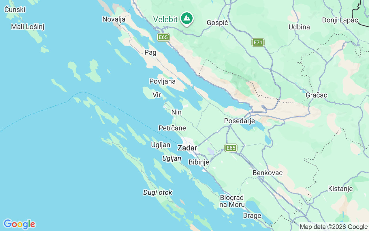 De locatie van Motorboot: Nin, Grad Nin