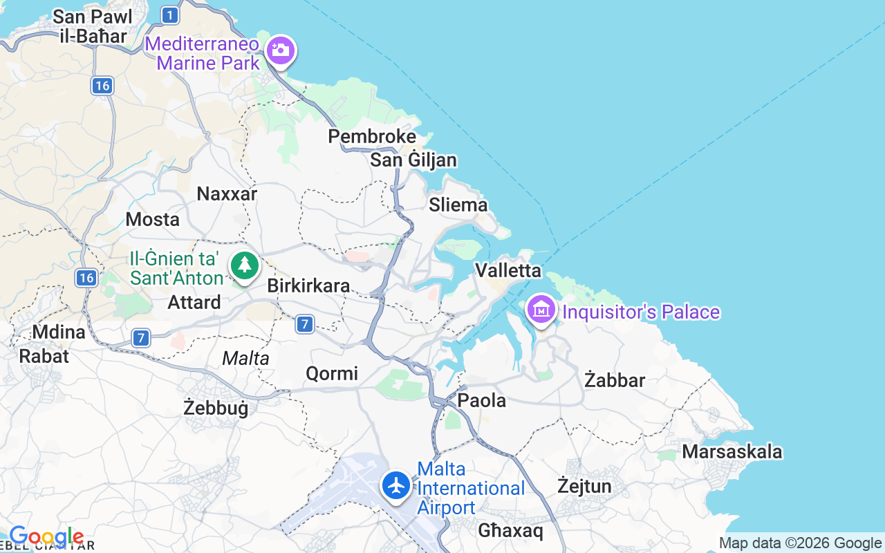 De locatie van RIB: Creek Marina, Malta